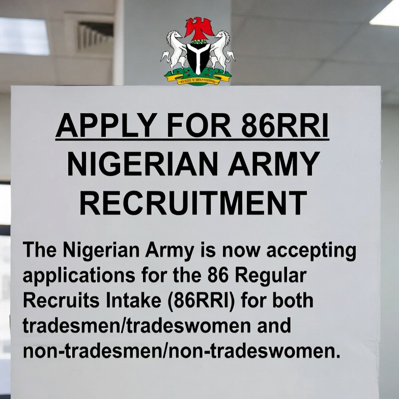 Apply for 86RRI Nigerian Army Recruitment