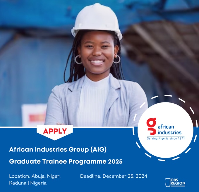 Apply for the 2025 Graduate Trainee at African Industries Group!