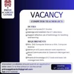 Opportunity Alert: Join Prime Academy Gombe as an ICT Educator