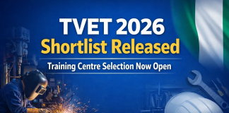 TVET 2026 Shortlist Released: FG Opens Training Centre Selection for Approved Candidates