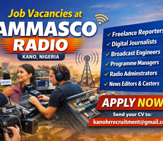 AMMASCO Radio Announces Multiple Job Vacancies in Kano – Apply Now