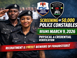 PSC, NPF to Begin Physical and Credential Screening for 50,000 Police Constables from March 9, 2026