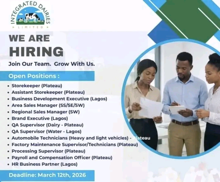 Integrated Dairies Limited Announces Nationwide Recruitment for Multiple Roles