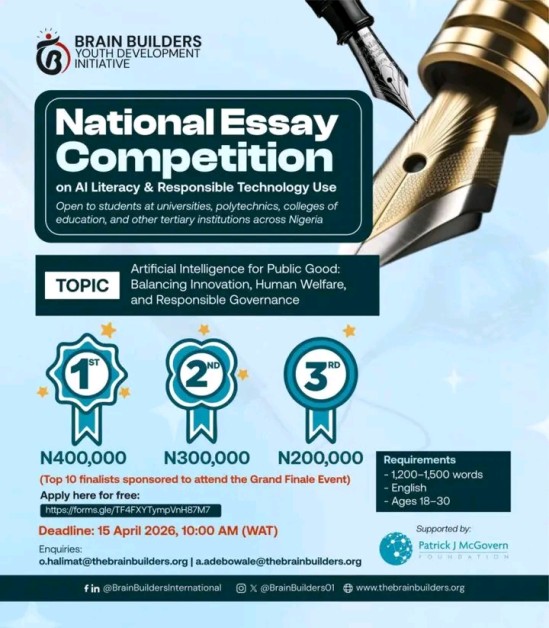 Brain Builders Youth Development Initiative – National Essay Competition