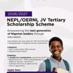 NEPL/OERNL JV Tertiary Scholarship Scheme (2026/2027) NEPL/OERNL JV Tertiary Scholarship Scheme (2026/2027)