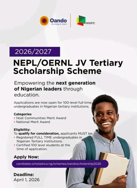 NEPL/OERNL JV Tertiary Scholarship Scheme (2026/2027)