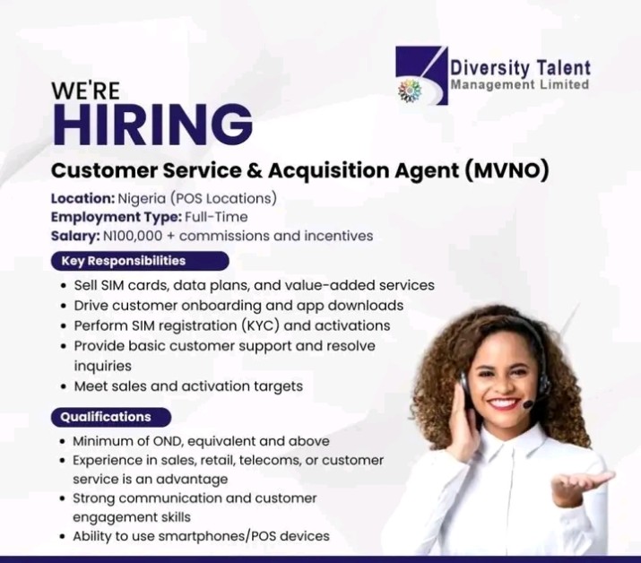 Call For Application: Diversity Talent Management Limited is hiring