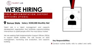 Field Implementation Support Officers (FISOs) roles across Nigeria