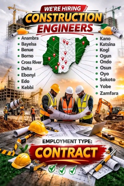 Apply Now: 20 LGA-Based Construction Engineer Jobs at Nina Jojer Limited in Nigeria