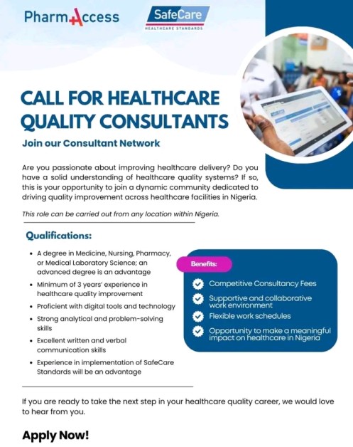 Healthcare Quality Consultant Job in Nigeria (Flexible Location) – Apply Now