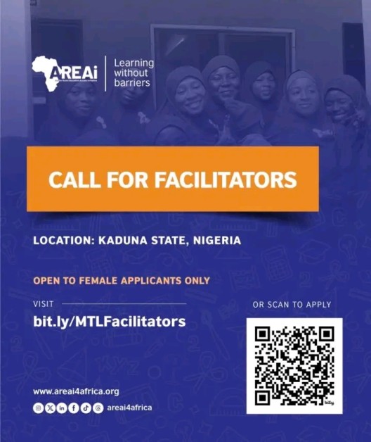 AREAi Recruiting Female Facilitators for Mobile Technical Literacy Program in Kaduna (Apply by April 9, 2026)