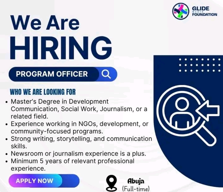 Program Officer Job at Glide Media Foundation (Abuja) – Apply Before April 10, 2026
