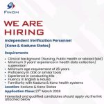 Finom Group Recruitment 2026 – Independent Verification Personnel (Kaduna & Kano States)