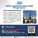 PLAC 2026 Legislative Internship Opportunity in Abuja – Apply Now