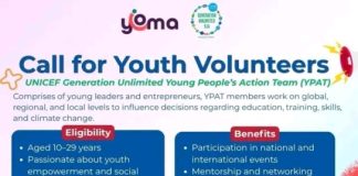 UNICEF Generation Unlimited Young People’s Action Team (YPAT) 2026 Applications Now Open