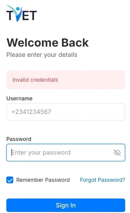 TVET Programme 2026: How to Fix Dashboard Login Issues and Reset Your Password Successfully