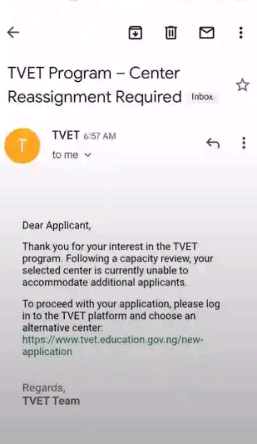TVET Batch B 2026: Centre Reassignment Update—Affected Applicants Urged to Act Quickly