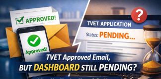 TVET Approval Email Received but Dashboard Still Pending? Here’s What It Means and What to Do
