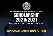 Malaysian Technical Cooperation Programme (MTCP) Scholarship 2026/2027