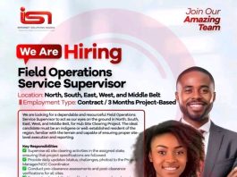 Internet Solutions Nigeria Limited Recruitment 2026: Apply for Field Operations Service Supervisor Role Nationwide