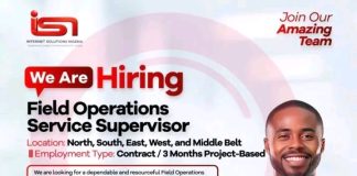 Internet Solutions Nigeria Limited Recruitment 2026: Apply for Field Operations Service Supervisor Role Nationwide