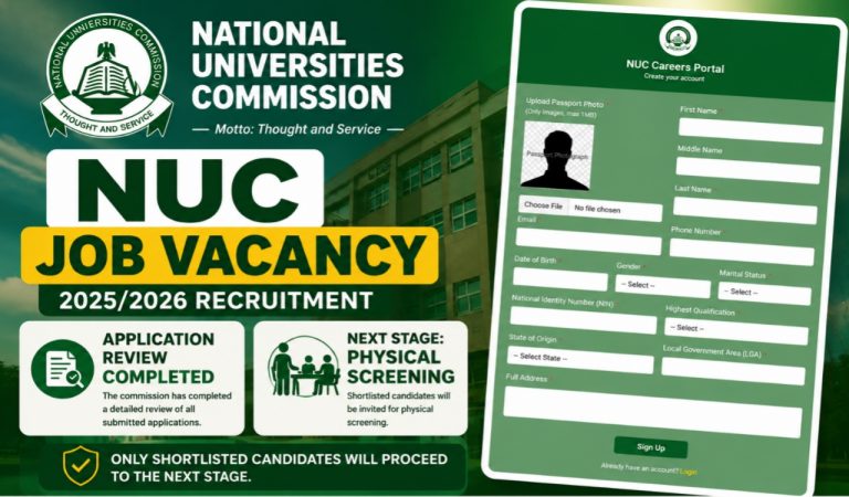 NUC Shortlisted Candidates 2025/2026: How to Check Names and Screening Date