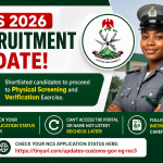 Nigeria Customs Recruitment 2026: NCS Releases Fresh Update on Shortlisted Candidates for Physical Screening