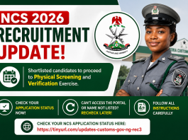 Nigeria Customs Recruitment 2026: NCS Releases Fresh Update on Shortlisted Candidates for Physical Screening