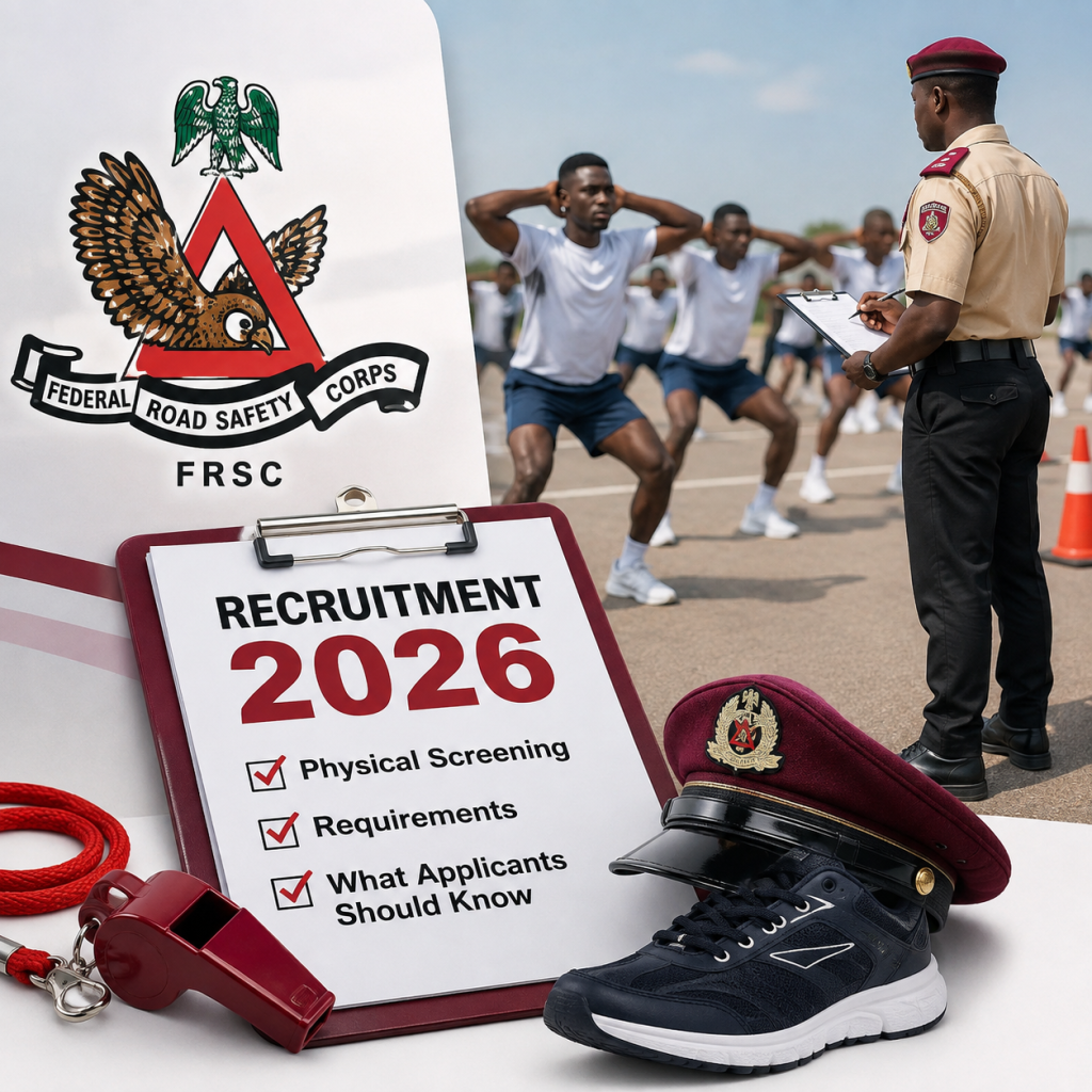 FRSC Recruitment 2026: Physical Screening Exercise Dates, Requirements and What Applicants Should Know