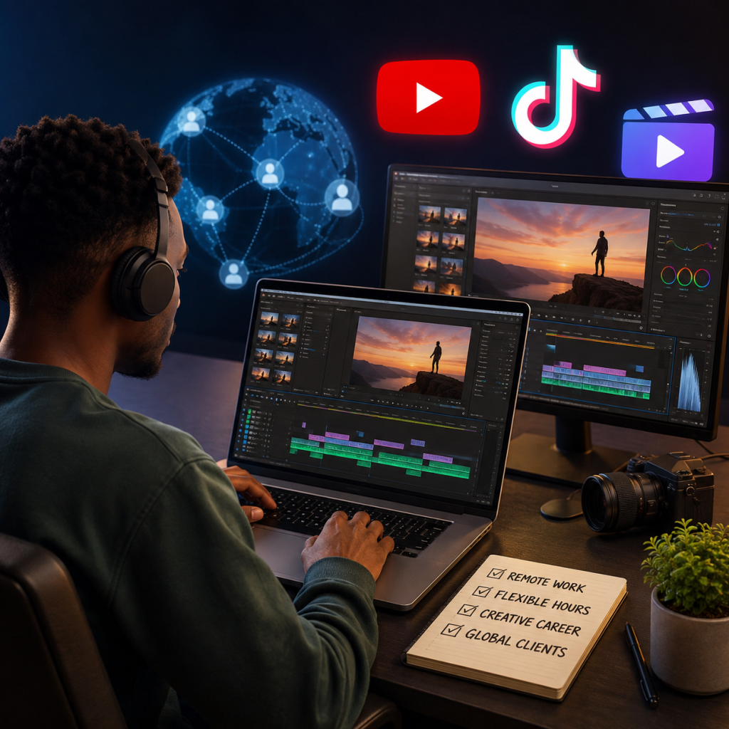 Remote Video Editor Jobs Open to Nigerians 2026: YouTube, TikTok & Brands