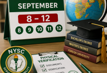 NYSC Sets September 8–12 for Physical Verification of Foreign-Trained Graduates for 2026 Batch C Stream I