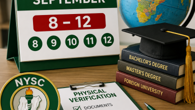 NYSC Sets September 8–12 for Physical Verification of Foreign-Trained Graduates for 2026 Batch C Stream I